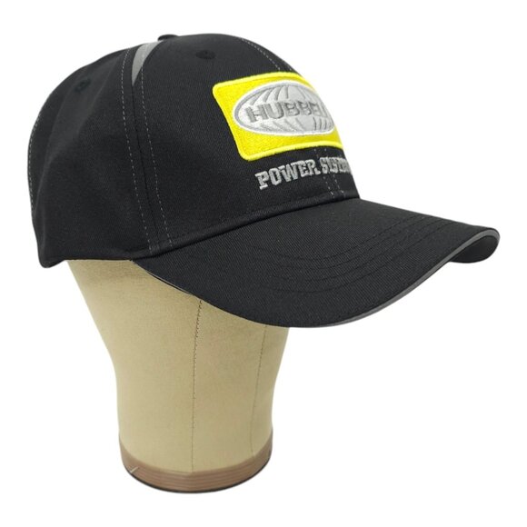 Hubbell Power Systems Strapback Cap Trucker Baseball Embroidered Patch Hat Black - Picture 3 of 13